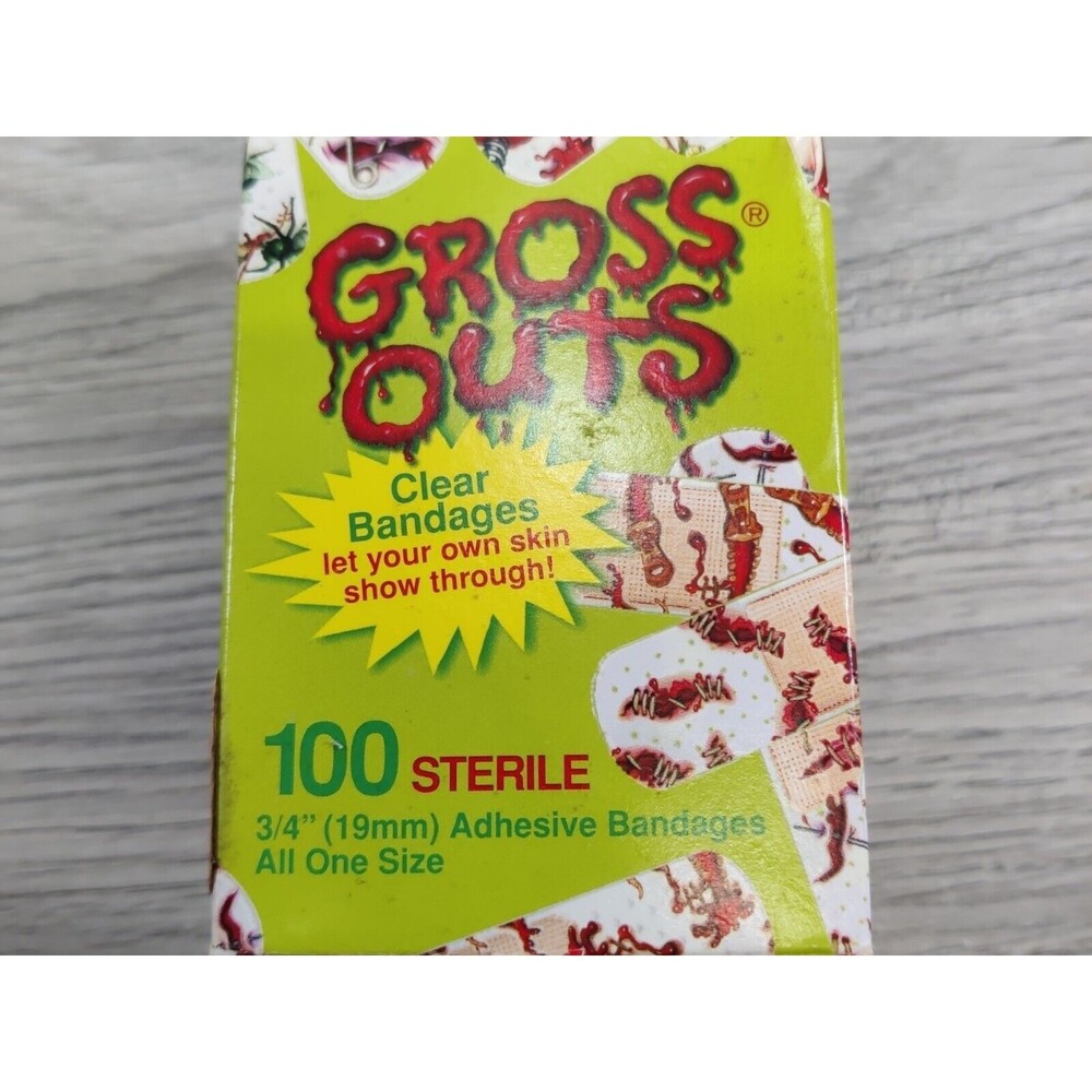 GROSS OUTS Self-Adhesive Fun Novelty Bandages  1997 Band aids Open Box New